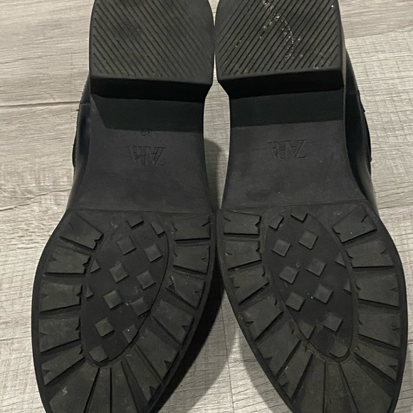 Zara Chelsea Booties Casual Round Toe Chunky Heel Ankle Boots Motorcycle Shoes - Picture 8 of 9